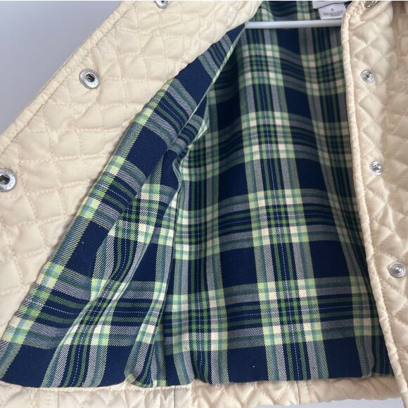 Talbots Kids Quilted Yellow with Plaid Lining Classic Barn Style Jacket, Size 3T - Picture 4 of 5